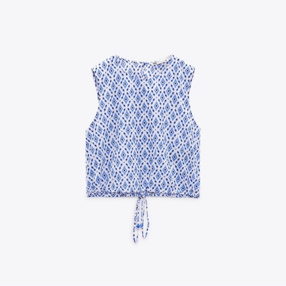 Zara Cropped Print Top